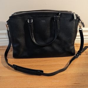 Tumi pebbled leather briefcase